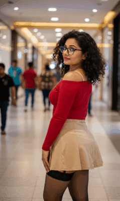 craiyon_125413_A_closeup_shot_In_a_bustling__warmly_lit_mall_corridor__a_skinny_but_attractive_Indian_40ish_woman_w-10